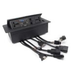 Clinux Cable Manager/ POP-UP Box with two power, HDMi, VGA, USB & RJ45 etc.
