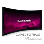 ELCOR, Curved fixed frame projection screen 150-inch Diagonal Aspect Ratio 16:9 4K Ultra HD and Active 3D Projection Ready.