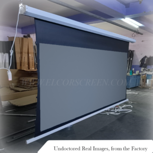 Tab-tensioned projection screen 150-inch